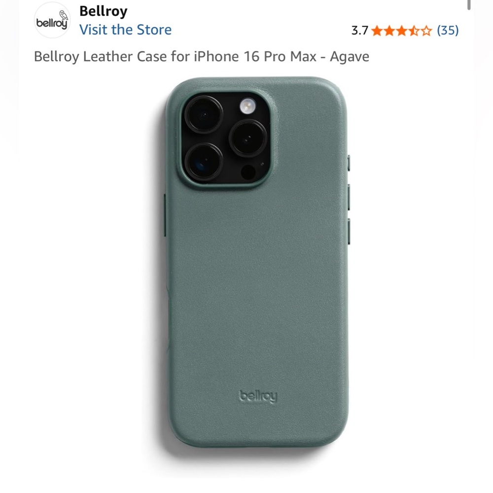 Bellroy Agave Genuine Leather iPhone 16 Pro Max Case